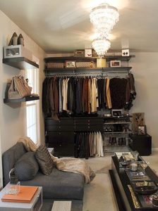 Office turned "boutique" dressing room