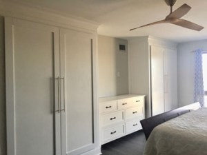 New closets were built on one wall of an Arlington condo